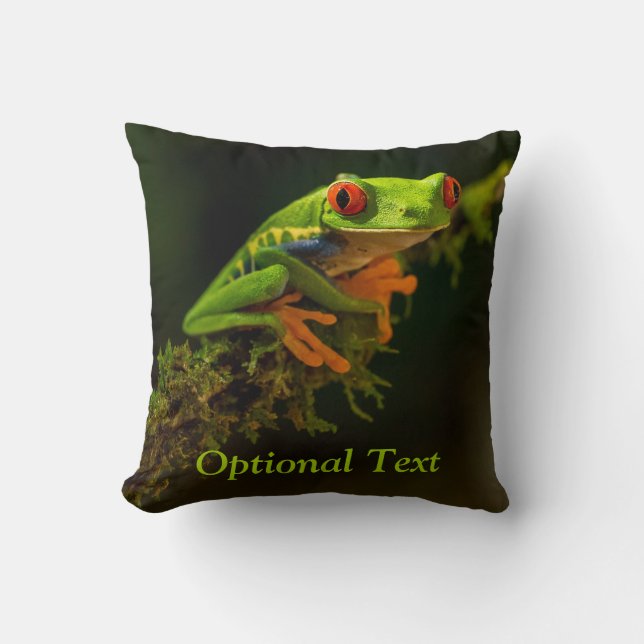 Nah, bestehend aus einem Red Mit Augen Tree Frog # Kissen (Vorderseite)