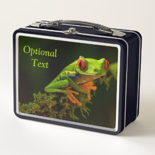 Nah, bestehend aus einem Red Mit Augen Tree Frog # Metall Brotdose