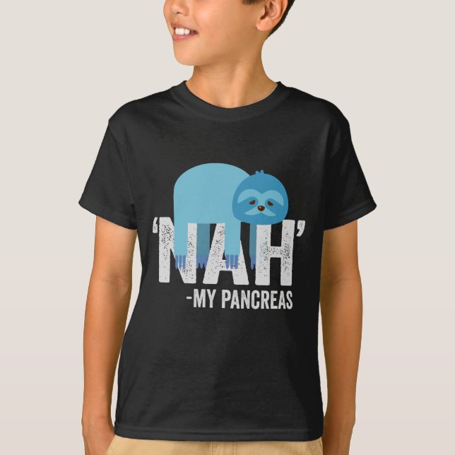 Nah meine Pankreas Funny Diabetes Blue Ribbon Slot T-Shirt (Vorderseite)
