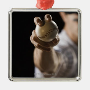 Nah oben vom Krug, der Baseball hält Ornament Aus Metall