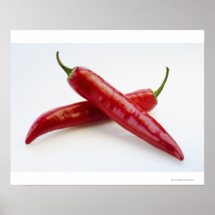 Nah oben von den roten Chili-Paprikaschoten Poster
