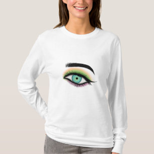 Nah oben von einem grünen Auge T-Shirt