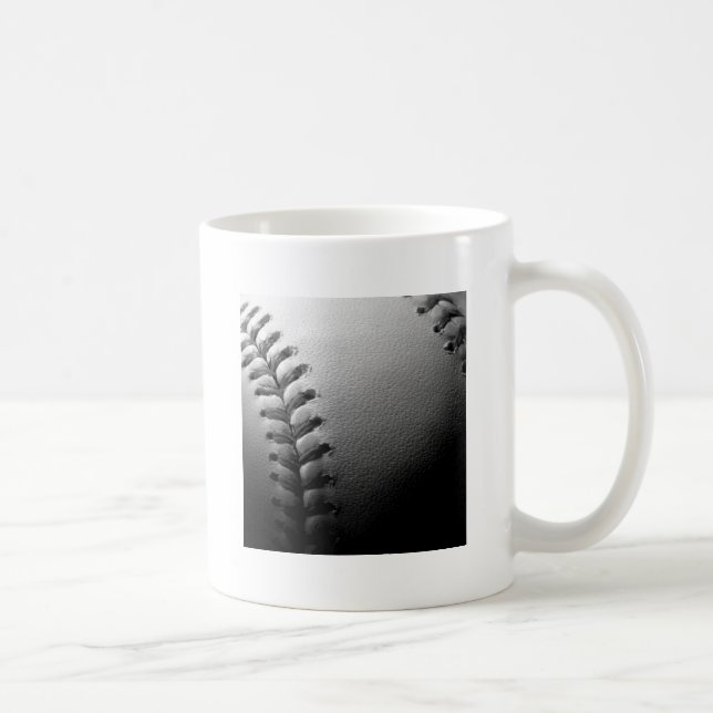 Nah-up-Baseball in Schwarz/Weiß Kaffeetasse (Rechts)