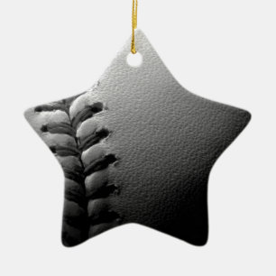 Nah-up-Baseball in Schwarz/Weiß Keramik Ornament
