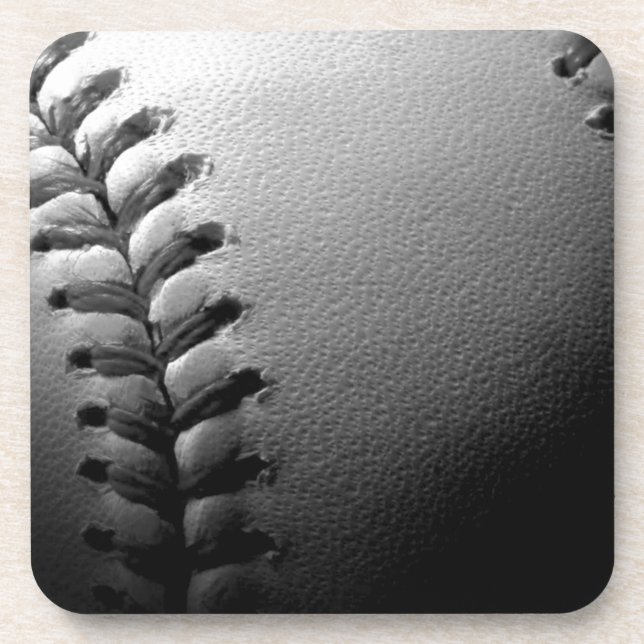 Nah-up-Baseball in Schwarz/Weiß Untersetzer (Vorderseite)
