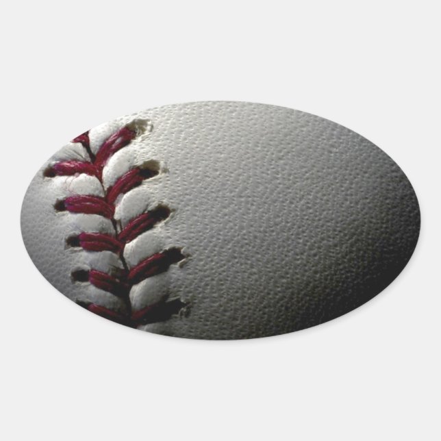 Nah-up-Baseball Ovaler Aufkleber (Vorderseite)