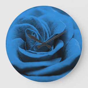 Nah-up blaue rote Rose, Makro-Schönheit. Große Wanduhr