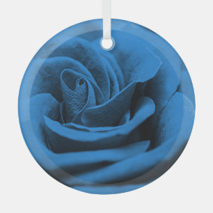Nah-up blaue rote Rose, Makro-Schönheit. Ornament Aus Glas