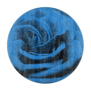 Nah-up blaue rote Rose, Makro-Schönheit. Schneidebrett