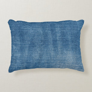 Nah-up Blue Denim Jeans Textur Dekokissen
