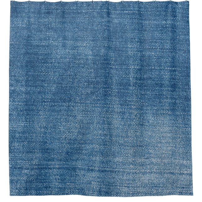 Nah-up Blue Denim Jeans Textur Duschvorhang (Vorderseite)