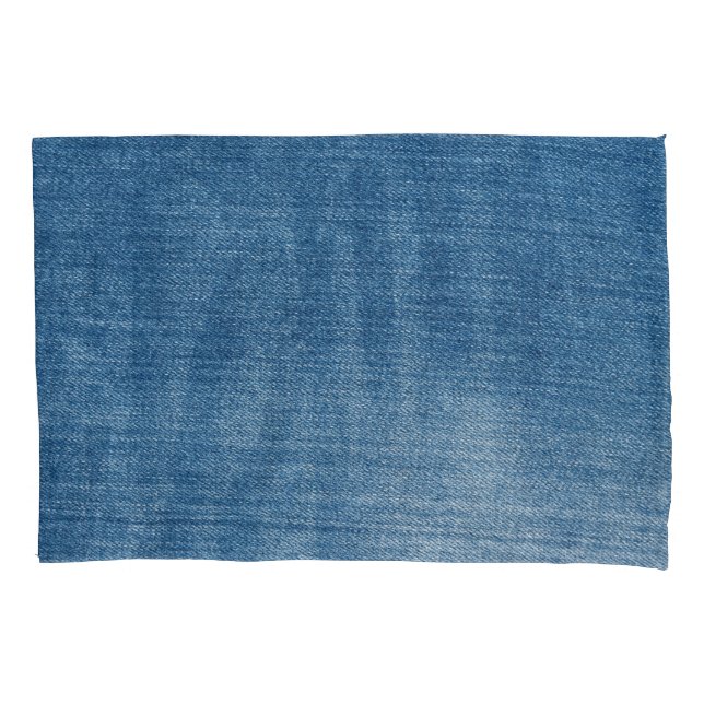 Nah-up Blue Denim Jeans Textur Kissenbezug (Vorderseite)