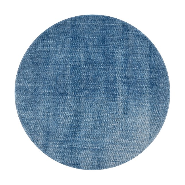 Nah-up Blue Denim Jeans Textur Schneidebrett (Vorderseite)