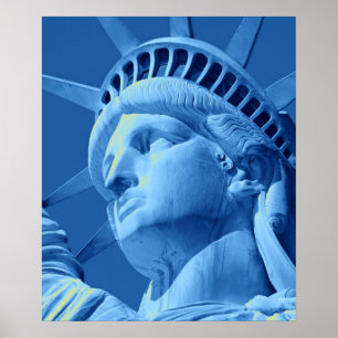 Nah-up Blue Tones Statue of Liberty Poster