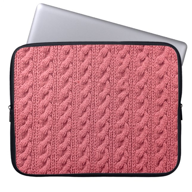 Nah-up der Muster der Pullover-Textur. Laptopschutzhülle (Vorderseite)