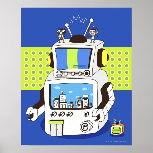 Nah-up eines Roboters Poster (Vorne)