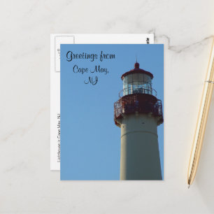 Nah-up of Lighthouse Cape May, NJ Postkarte