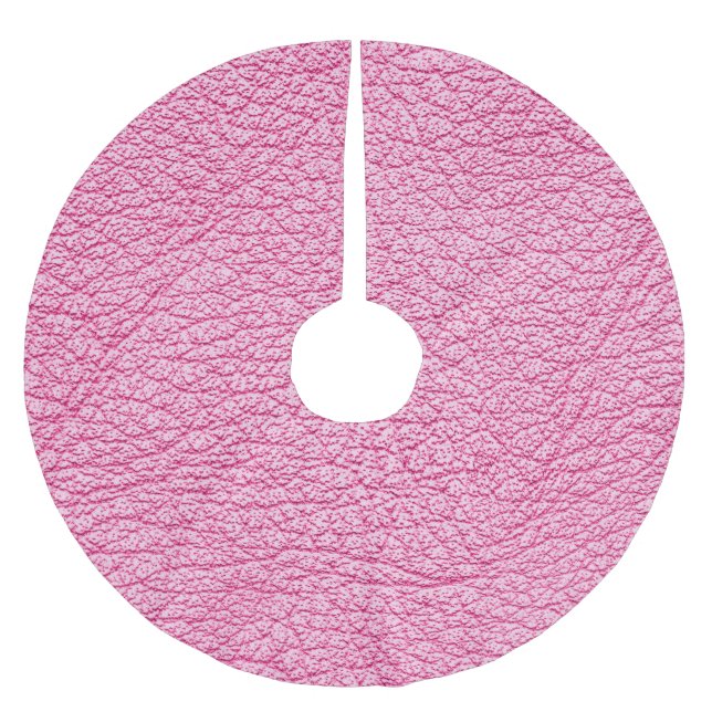 Nah-up rosa Leder, texturierter Hintergrund. Polyester Weihnachtsbaumdecke (Vorderseite)