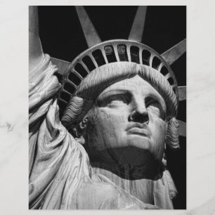 Nah-up-Schwarz-weiße Freiheitsstatue New York Briefbogen