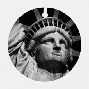 Nah-up-Schwarz-weiße Freiheitsstatue New York Ornament