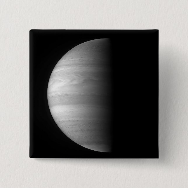 Nah-up-Sicht auf den Jupiter-Planeten Button (Vorderseite)
