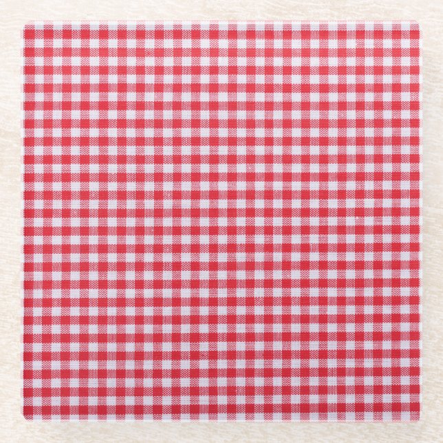Nah-Up-Tablett mit roter Schachtel. Glasuntersetzer (Vorderseite)