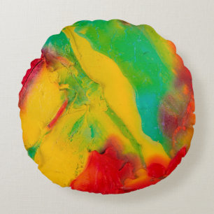 nah-upabstract-Striche mit mehrfarbiger Farbe, ar Rundes Kissen