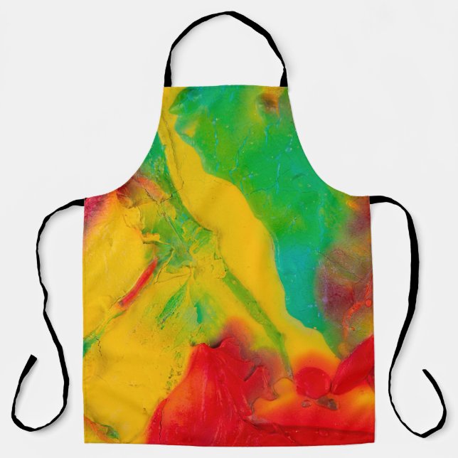 nah-upabstract-Striche mit mehrfarbiger Farbe, ar Schürze (Vorderseite)
