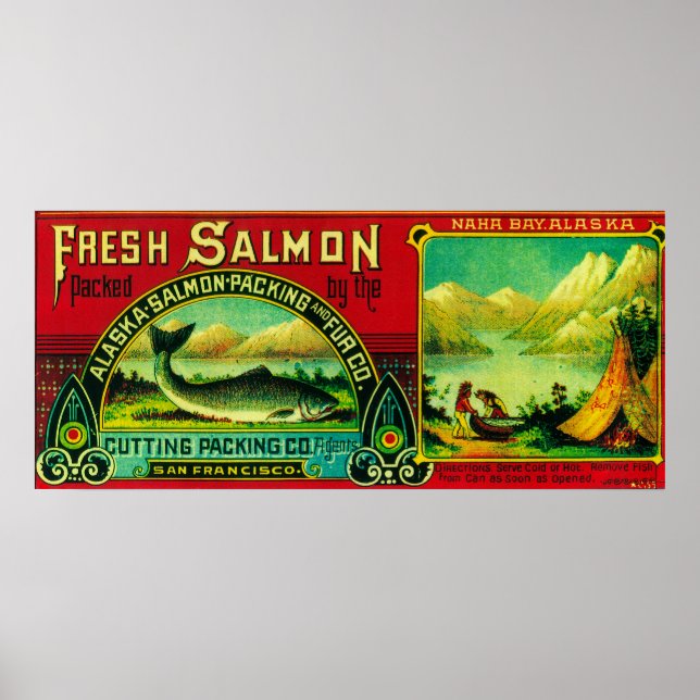 Naha Bay Salmon Can LabelNaha Bay, AK Poster (Vorne)