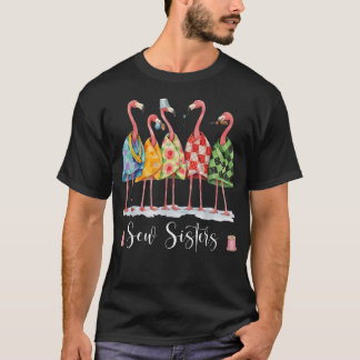 Nähanstalten Lustiger Flamingo Quilt Nähen Club T-Shirt