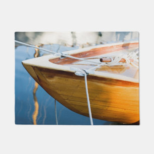 Nahaufnahme auf gebundenem oben Boot Fußmatte