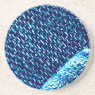 Nahaufnahme Blaue Denim-Stoffstruktur Getränkeuntersetzer