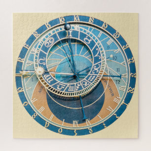 Nahaufnahme der Astronomischen Uhr in Prag, Tschec