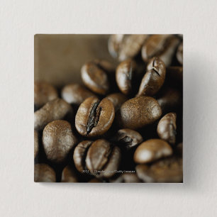 Nahaufnahme der Kaffeebohnen Button