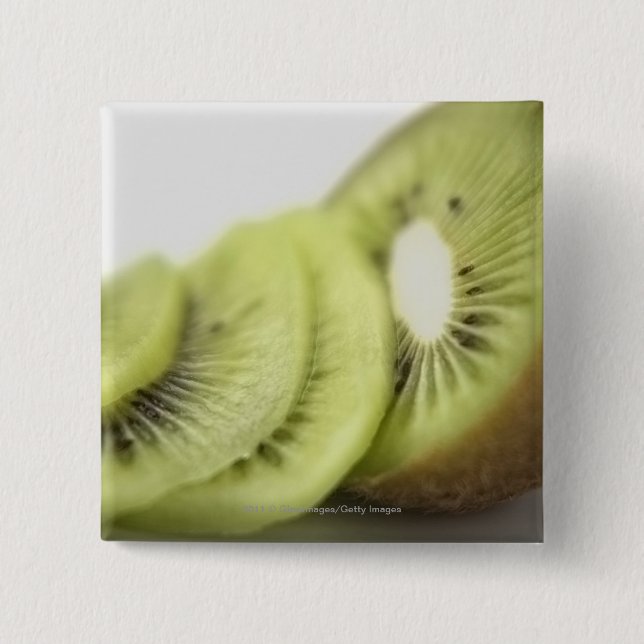Nahaufnahme der Kiwischeiben Button (Vorderseite)