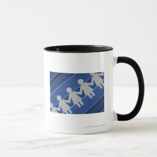 Nahaufnahme der Papierkettenpuppen Tasse