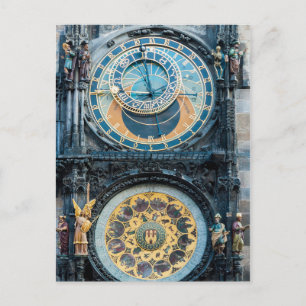 Nahaufnahme der Prager astronomischen Uhr Postkarte