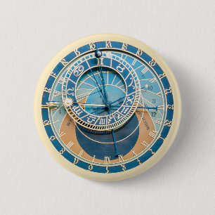 Nahaufnahme der Prager astronomischen Uhr, Tschech Button