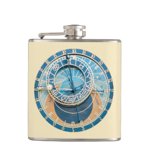 Nahaufnahme der Prager astronomischen Uhr, Tschech Flachmann