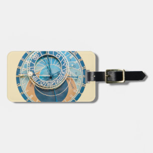 Nahaufnahme der Prager Astronomischen Uhr, Tschech Gepäckanhänger