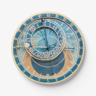Nahaufnahme der Prager Astronomischen Uhr, Tschech Pappteller