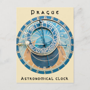 Nahaufnahme der Prager astronomischen Uhr, Tschech Postkarte