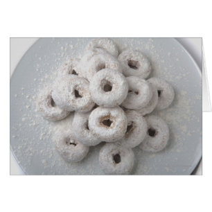 Nahaufnahme der pulverisierten Krapfen in einer
