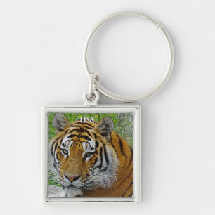 Nahaufnahme des Gesichts eines Sibirischen Tigers Schlüsselanhänger