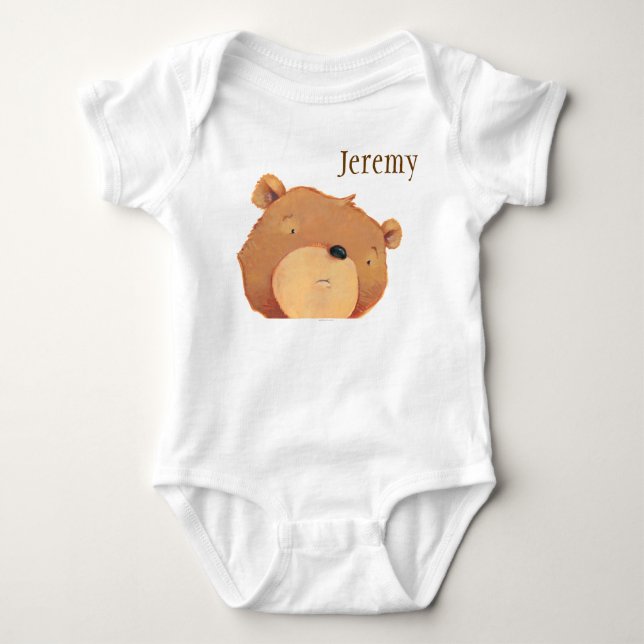 Nahaufnahme des großen Braunbären Baby Strampler (Vorderseite)