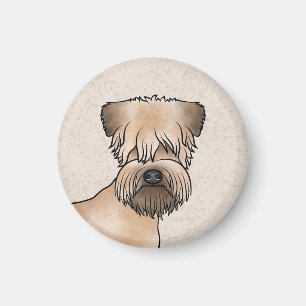 Nahaufnahme des Kopfes eines Soft-Coated Wheaten T Magnet