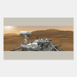 Nahaufnahme des Mars-Neugier-Vagabunden Rechteckiger Aufkleber