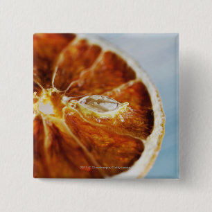 Nahaufnahme einer getrockneten Scheibe der Zitrone Button