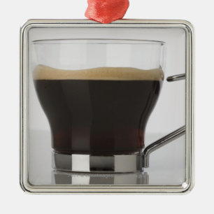 Nahaufnahme einer Kaffeetasse Ornament Aus Metall