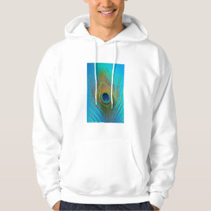 Nahaufnahme einer Pfauenfeder Hoodie